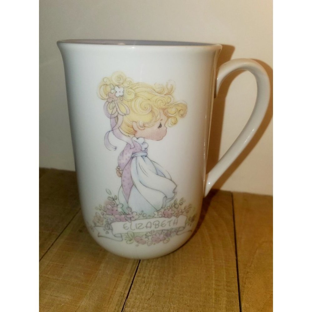 Vintage Enesco Precious Moments Personalized Coffee Mug Tea Cup 90's Elizabeth